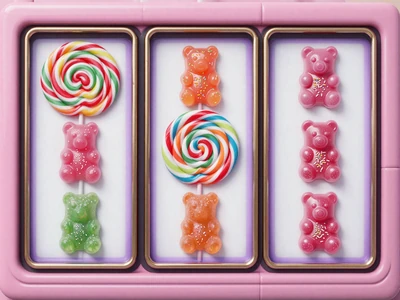 Sweet Bonanza Slot Thumbnail mit bunten S&uuml;&szlig;igkeiten und Lutschern