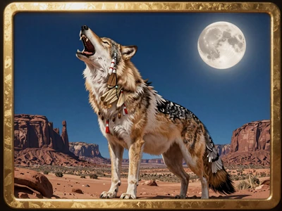 Wolf Gold Slot Thumbnail mit heulendem Wolf vor Vollmond