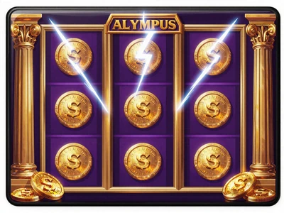 Gates of Olympus Slot Thumbnail mit Zeus Blitzen und goldenen M&uuml;nzen